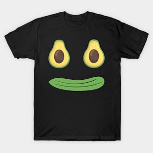 Green avocado cucumber Smile Face St Patricks day Funny T-Shirt